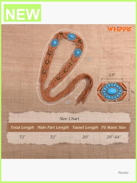 Boho Hand-Woven Wax Rope Waist Belt with Tassels 2\